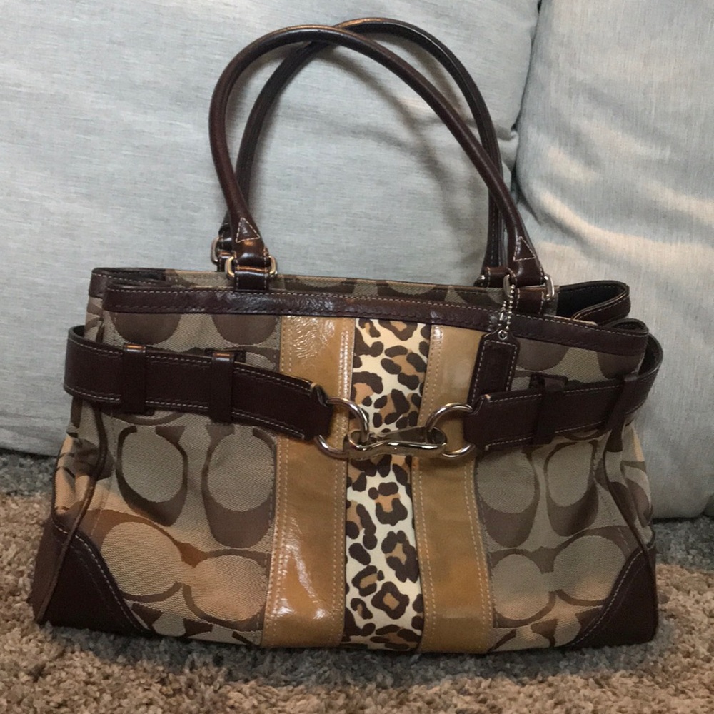 Coach Hamptons signature stripe F13072 handbag
